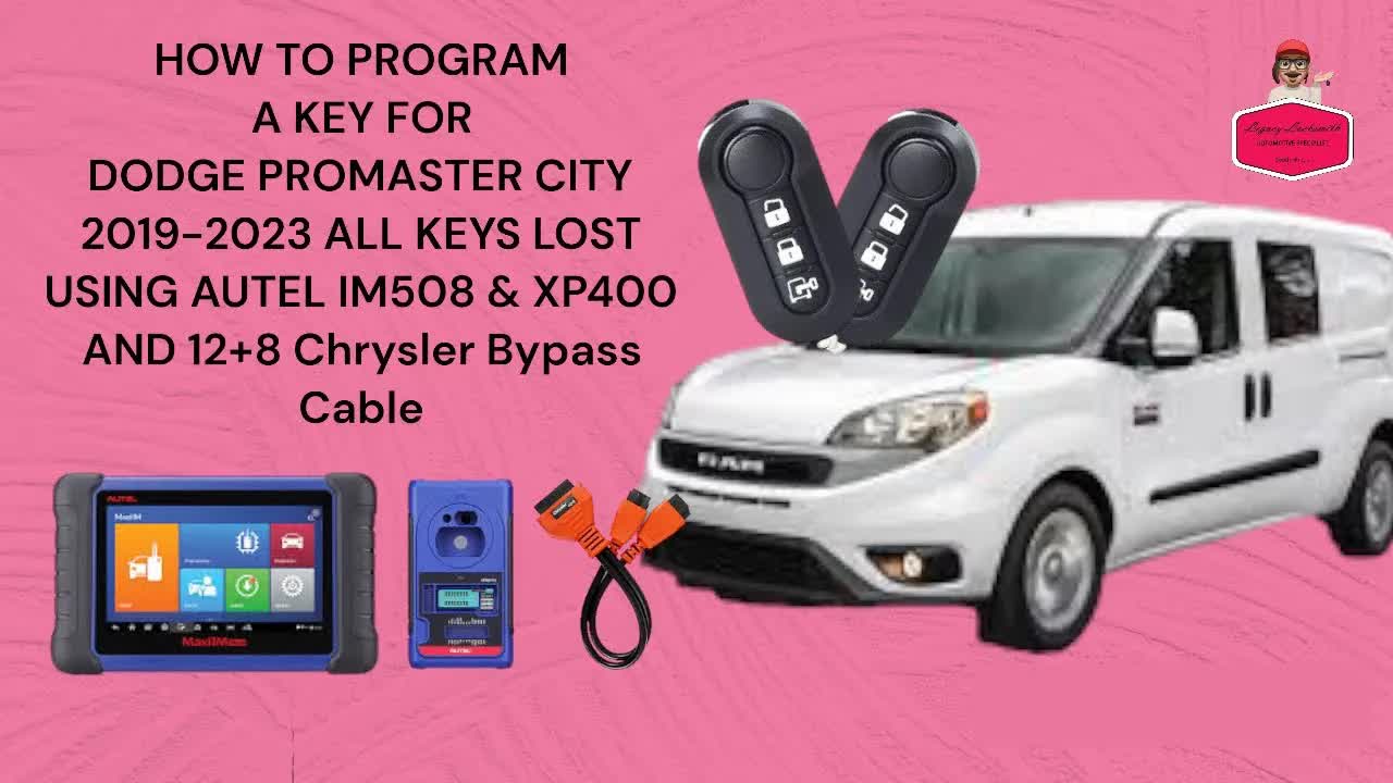 HOW TO PROGRAM A KEY FOR DODGE PROMASTER CITY 2019-2023 AKL USING AUTEL IM508 & XP400 AND 12+8 Cable